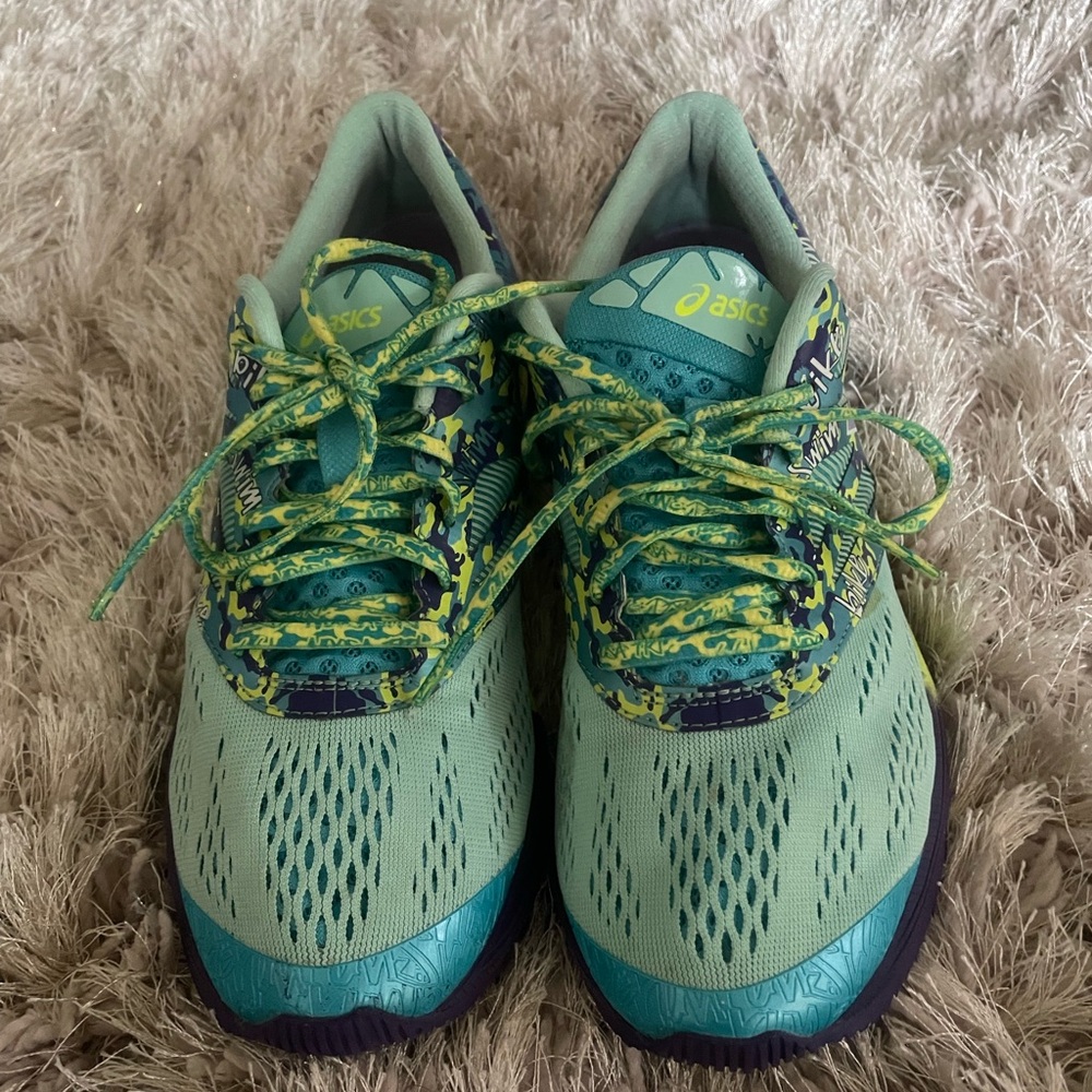 ASICS Women's Athletic Shoes - Mint Green and Teal